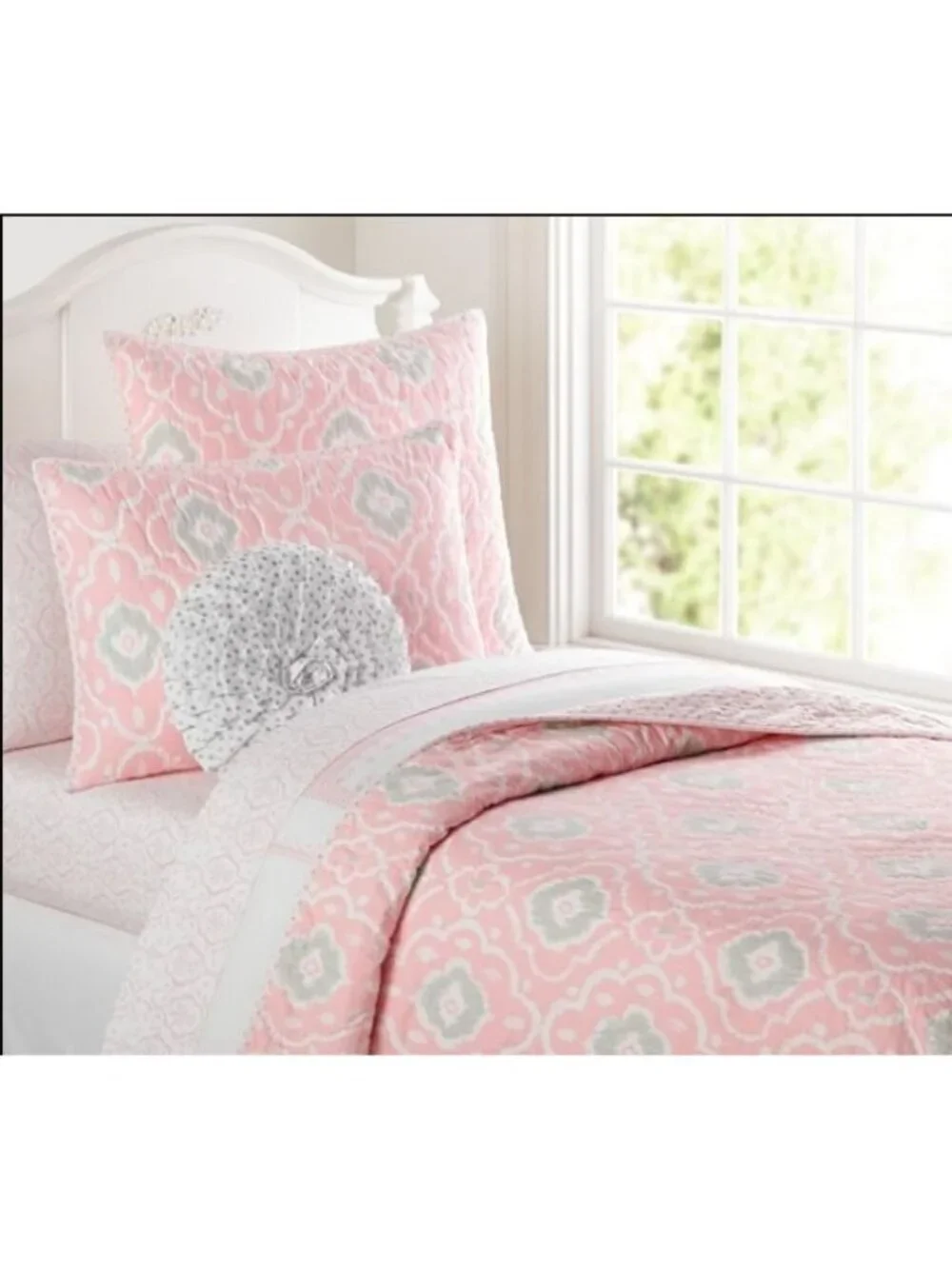 Pottery Barn Kids Quilted Pillow Sham Pink Claire Pattern Pillowcase NWT